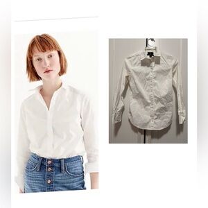 J.CREW 365 White‎ Women’s Long Sleeve Button-Up Slim Fit Cotton Shirt Size 0P